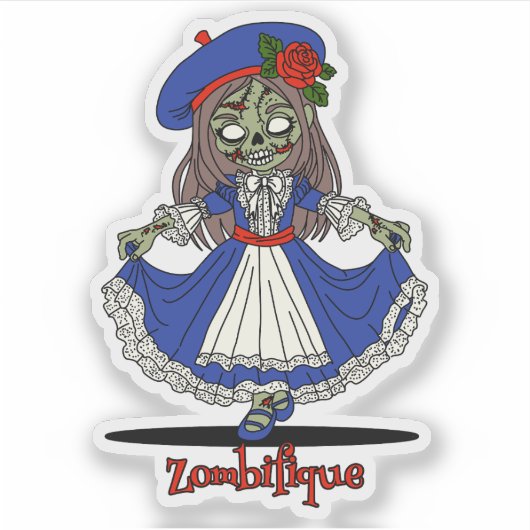 Sticker Joli Zombie français (Devant)