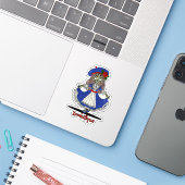 Sticker Joli Zombie français (Ordinateur portable avec iPhone)