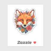 Sticker Jolie aquarelle Fleur Fox (Feuille)