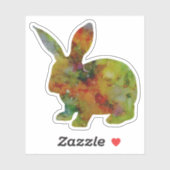 Sticker Jolie aquarelle Rabbit (Feuille)