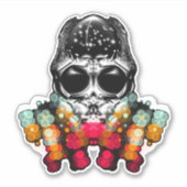 Sticker Jolie araignée d'automne avec chapeau goutte de ro (Devant)