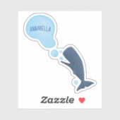 Sticker Jolie baleine à sperme soufflant bulles dessin (Feuille)