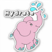 Sticker Jolie bouteille d'eau de douche Eléphant Carton ro (Devant)