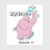 Sticker Jolie bouteille d'eau de douche Eléphant Carton ro (Feuille)