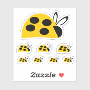 Sticker Jolie coccinelle jaune