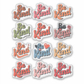 Sticker Jolie collection de couleurs Be Kind (Devant)