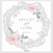 Sticker Jolie couronne rose rose BarefootBride™ (Feuille)