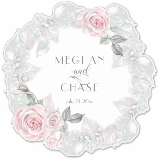 Sticker Jolie couronne rose rose BarefootBride™ (Devant)