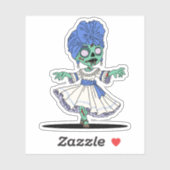 Sticker Jolie Cubaine Zombie (Feuille)