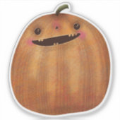 Sticker Jolie décoration Halloween Citrouille Éffrayant (Devant)