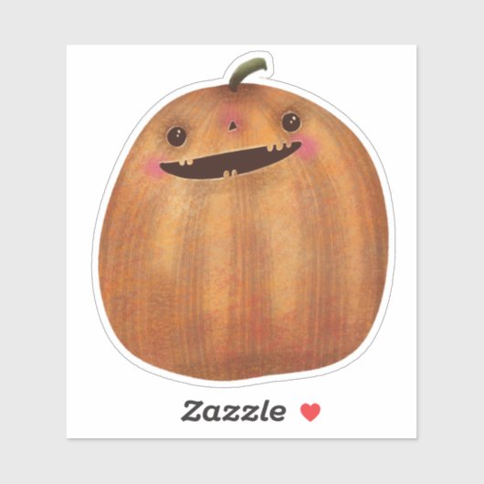 Sticker Jolie décoration Halloween Citrouille Éffrayant (Feuille)