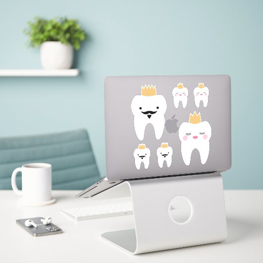 Sticker Jolie Dents King & Queen (Ordinateur portable sur le bureau)