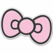 Sticker Jolie fête d'anniversaire à ruban rose fantaisiste (Devant)