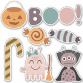 Sticker Jolie fête des monstres Halloween (Devant)