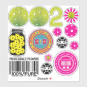 Sticker Jolie feuille d'autocollant de pickleball 002, gra (Feuille)