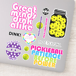 Sticker Jolie feuille d'autocollant de pickleball 007, gra