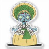 Sticker Jolie fille zombie brésilienne (Devant)