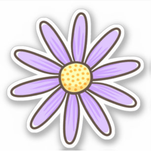 Sticker Jolie fleur de marguerite violette