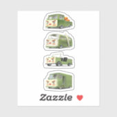 Sticker Jolie gamme de voitures cartonnées (Feuille)