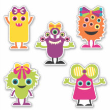 Jolie girly coloré joyeux monstres cheveux arc
