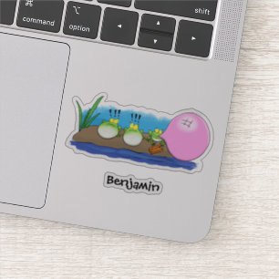 Sticker Jolie grenouilles drôles bubblegum dessin animé il