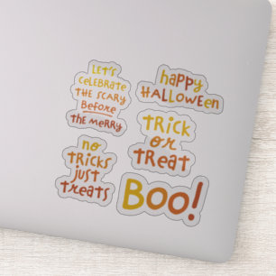 Sticker Jolie Halloween phrases orange