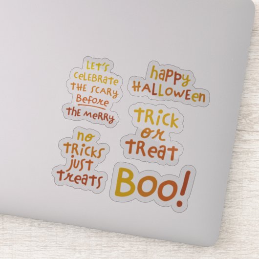 Sticker Jolie Halloween phrases orange (Détail)