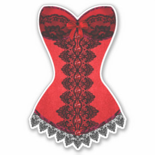 Sticker Jolie lingerie noire et rouge