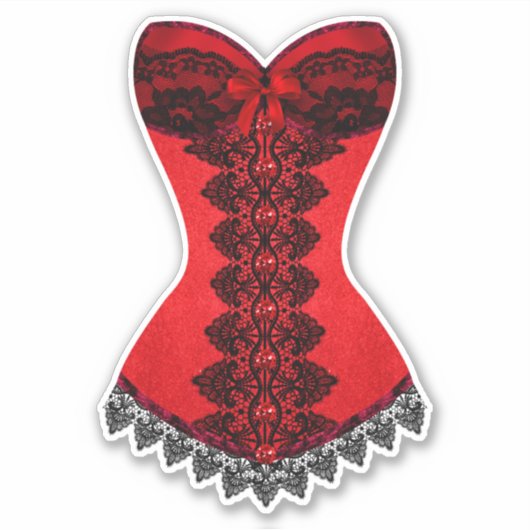 Sticker Jolie lingerie rouge et noire (Devant)