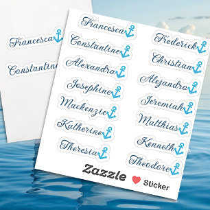Sticker Jolie liste de noms d'invités personnalisés avec a