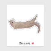 Sticker Jolie loutre de mer à l'aquarelle (Feuille)