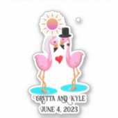 Sticker Jolie mariée flamingo et mariée (Devant)