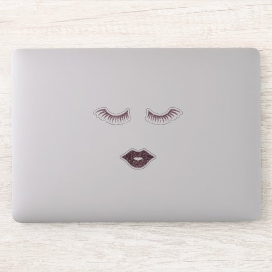 Sticker Jolie Parties scintillant Fille Faux Lashes, Lèvre (Ordinateur)