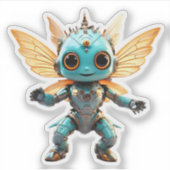 Sticker Jolie Pixie Robot Danseuse Turquoise (Devant)