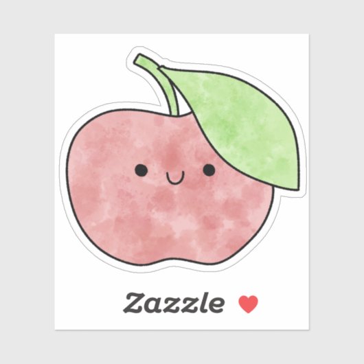 Sticker Jolie pomme délicieuse (Feuille)