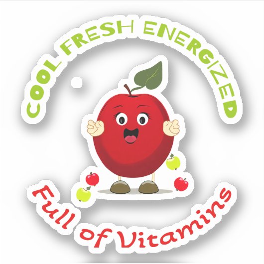 Sticker Jolie pomme rouge (Devant)