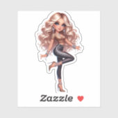 Sticker jolie poupée (Feuille)