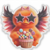 Sticker Jolie poussette avec panier de bonbons (Devant)