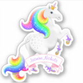 Sticker Jolie princesse Rainbow Unicorn (Devant)