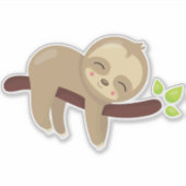 Sticker Jolie Sloth, Fente Bébé, Fente Lazy, Fente couchée (Devant)