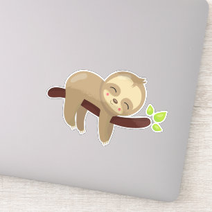 Sticker Jolie Sloth, Fente Bébé, Fente Lazy, Fente couchée