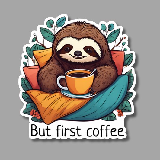 Sticker Jolie Sloth Mais Premier Café étanche