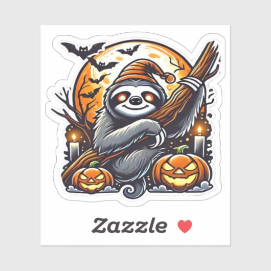 Sticker Jolie Soirée Sloth Halloween classique T-shirt (Feuille)