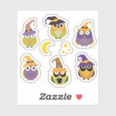 Sticker Jolie sorcière d'Halloween (Feuille)