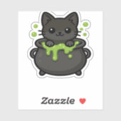 Sticker Jolie T-shirt Chat Noir Halloween (Feuille)