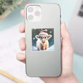Sticker Jolie vache Highland dans la neige (Téléphone)