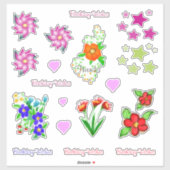 Sticker Jolies décorations florales (Feuille)