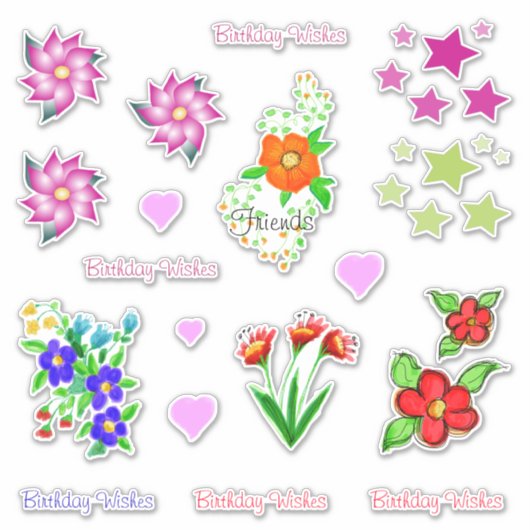Sticker Jolies décorations florales (Devant)