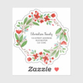 Sticker Jolies fleurs aquarelle adresse de retour (Feuille)