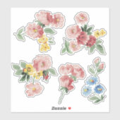 Sticker Jolies Fleurs Pastel (Feuille)